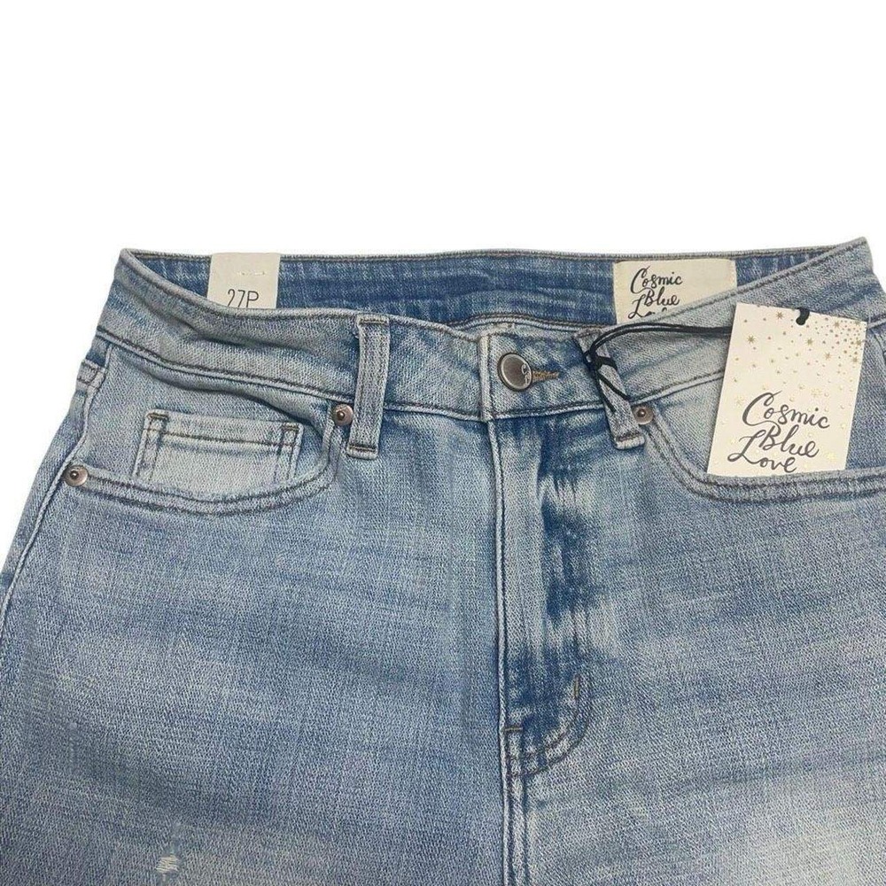 Cosmic Blue Love Sanctuary Wash Adrianne Cropped Boyfriend Jeans - Petite - Picture 2 of 8